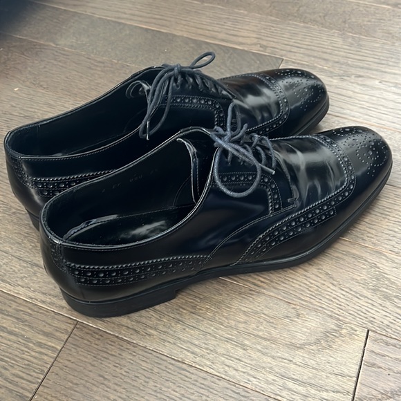 Prada Brushed Leather Oxford Shoes - Black - Picture 9 of 12